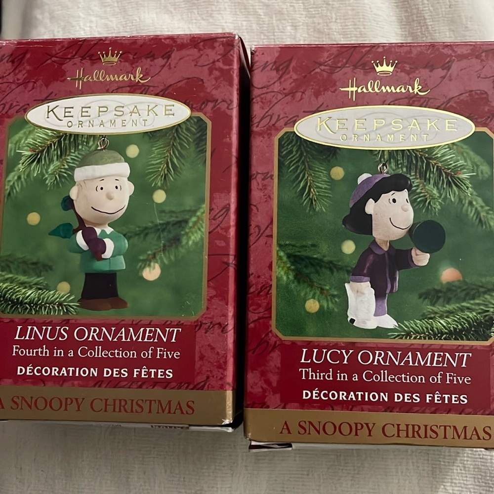 Hallmark Keepsake Linus Ornament and Lucy Ornament